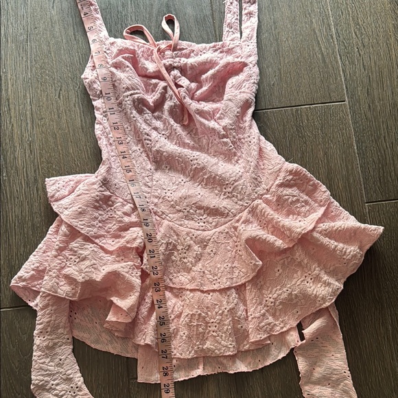 Pink Lace Ruffle Dress - Picture 6 of 7